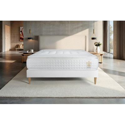 Ensemble Matelas Sommier 180x200 cm - Sommier Blanc (en kit) - Vingt-Quatre PLUS
