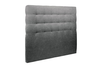 Tête de lit 135 cm Capitonnée - Tissu Toile Natté Gris Anthracite