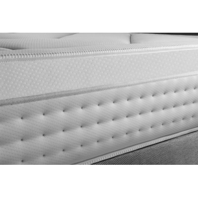 Ensemble Matelas Sommier 140x200 cm - Sommier Gris (en kit) - Vingt-Huit