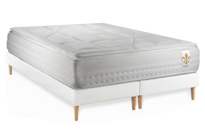 Ensemble Matelas Sommier 160x200 cm - 2 Sommiers Blanc - Vingt-Huit PLUS