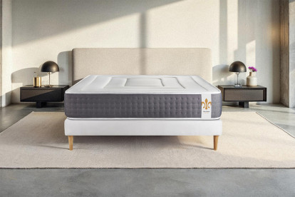Ensemble Matelas Sommier 90x200 cm - Sommier Blanc (déjà monté) - Vingt-Six