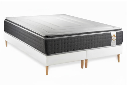Ensemble Matelas Sommier 180x200 cm - 2 Sommiers Blanc - Vingt-Six PLUS