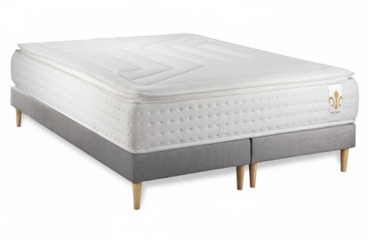 Ensemble Matelas Sommier 180x200 cm - 2 Sommiers Gris - Vingt-Quatre PLUS