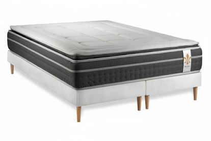 Ensemble Matelas Sommier 200x200 cm - 2 Sommiers Blanc - Trente PLUS