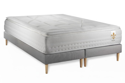 Ensemble Matelas Sommier 180x200 cm - 2 Sommiers Gris - Vingt-Huit PLUS